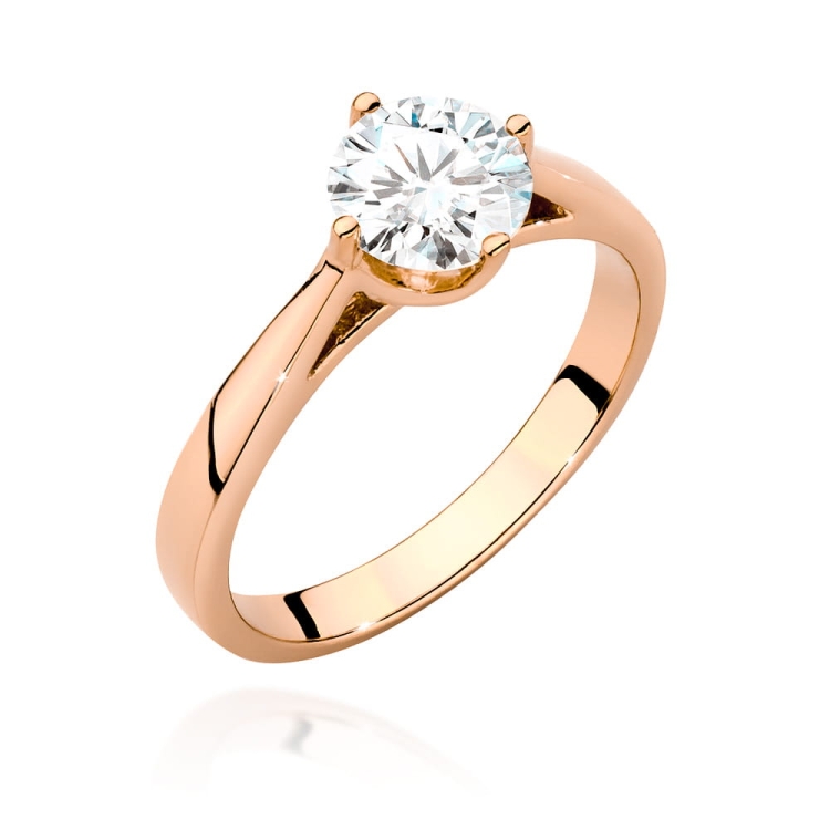 Pierścionek zaręczynowy z różowego złota z brylantem 1,00ct Fire Of Love