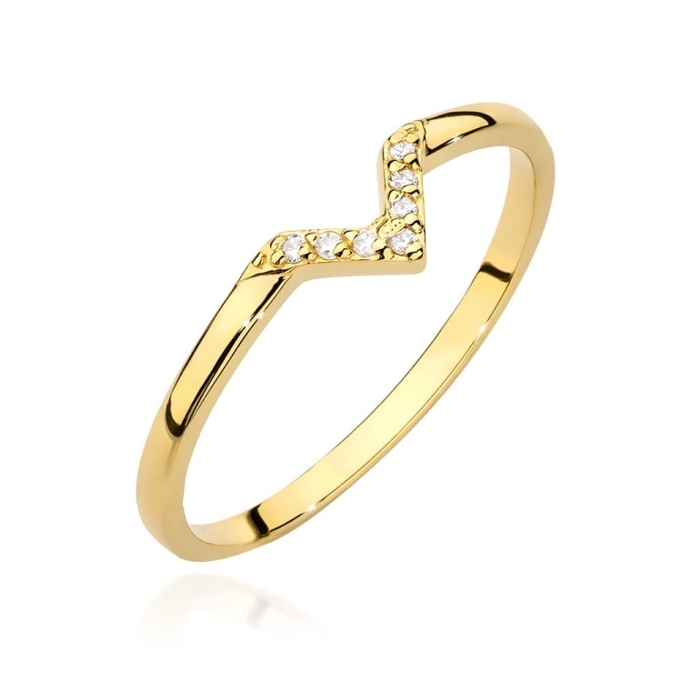 Pierścionek zaręczynowy z żółtego złota z diamentami 0,04ct Fire Of Love