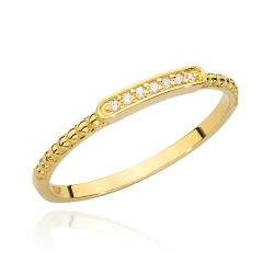 Pierścionek zaręczynowy z żółtego złota z diamentami 0,04ct Fire Of Love