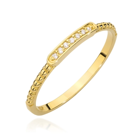 Przejdź do produktu Pierścionek zaręczynowy z żółtego złota z diamentami 0,04ct Fire Of Love 
