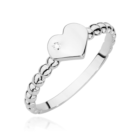 Przejdź do produktu Pierścionek zaręczynowy z białego złota z diamentem 0,01ct Fire Of Love