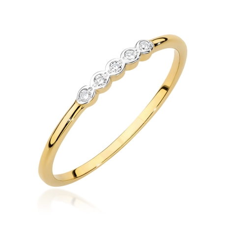 Przejdź do produktu Pierścionek zaręczynowy z żółtego złota z diamentami 0,04ct Fire Of Love