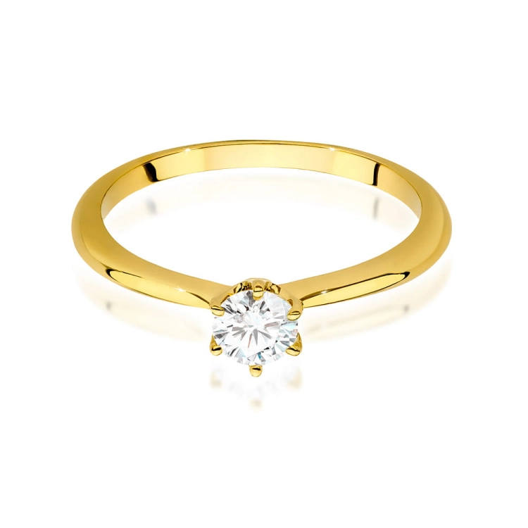 Pierścionek zaręczynowy z żółtego złota z brylantem 0,50ct Fire Of Love
