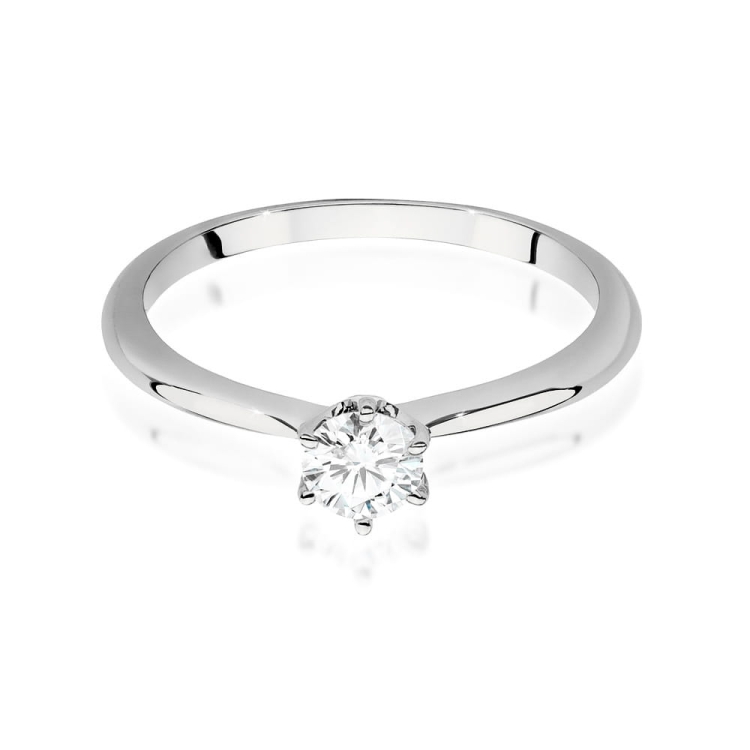 Pierścionek zaręczynowy z białego złota z brylantem 0,50ct Fire Of Love