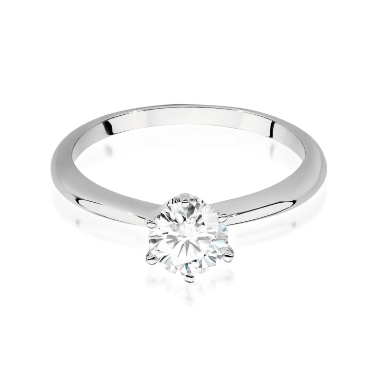 Pierścionek zaręczynowy z białego złota z brylantem 0,70ct Fire Of Love