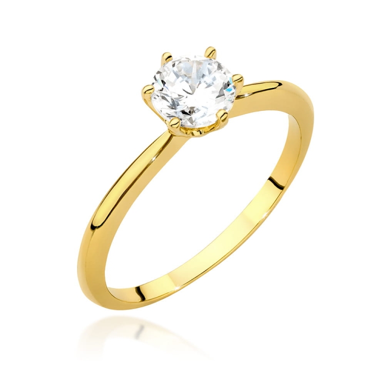 Pierścionek zaręczynowy z żółtego złota z brylantem 0,70ct Fire Of Love