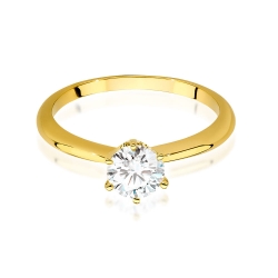 Pierścionek zaręczynowy z żółtego złota z brylantem 0,70ct Fire Of Love