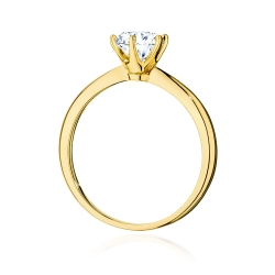 Pierścionek zaręczynowy z żółtego złota z brylantem 1,00ct Fire Of Love