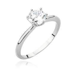 Pierścionek zaręczynowy z białego złota z brylantem 1,00ct Fire Of Love