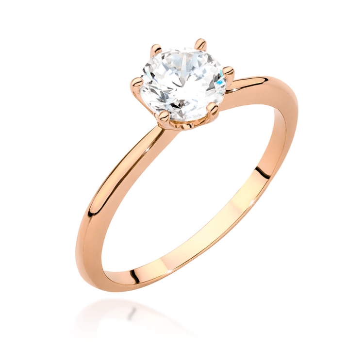 Pierścionek zaręczynowy z różowego złota z brylantem 1,00ct Fire Of Love