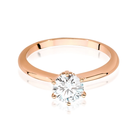 Przejdź do produktu Pierścionek zaręczynowy z różowego złota z brylantem 1,00ct Fire Of Love 