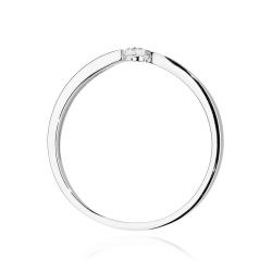 Pierścionek zaręczynowy z białego złota z brylantem 0,08ct Fire Of Love