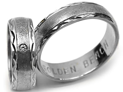 Obrączki ślubne z białego złota półokrągłe z cyrkonią 6mm Premium P-GOLDEN BEACH-b