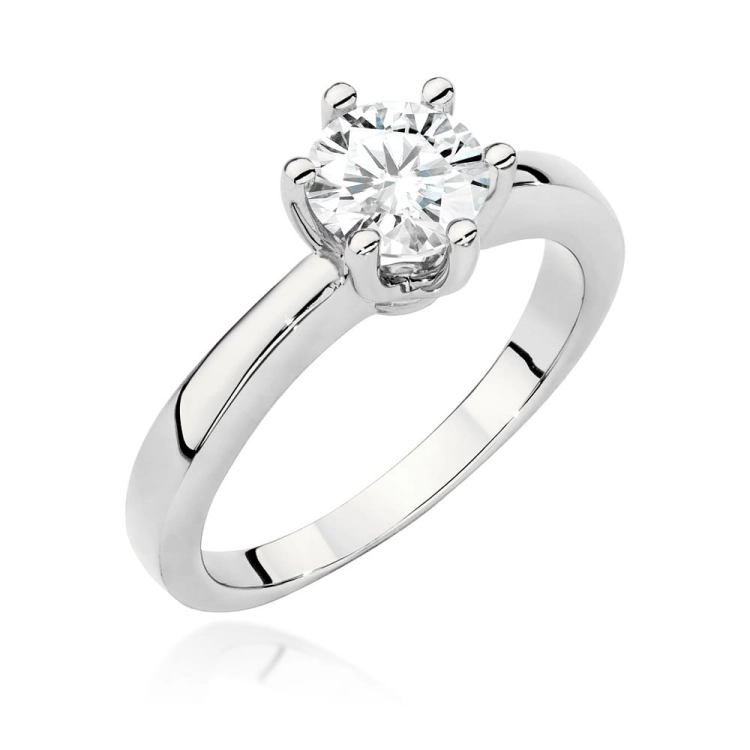 Pierścionek zaręczynowy z białego złota z brylantem 0,70ct Fire Of Love