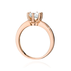 Pierścionek zaręczynowy z różowego złota z brylantem 1,00ct Fire Of Love