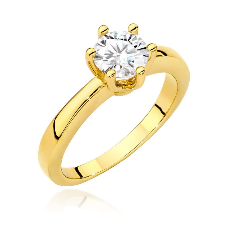 Pierścionek zaręczynowy z żółtego złota z brylantem 0,70ct Fire Of Love