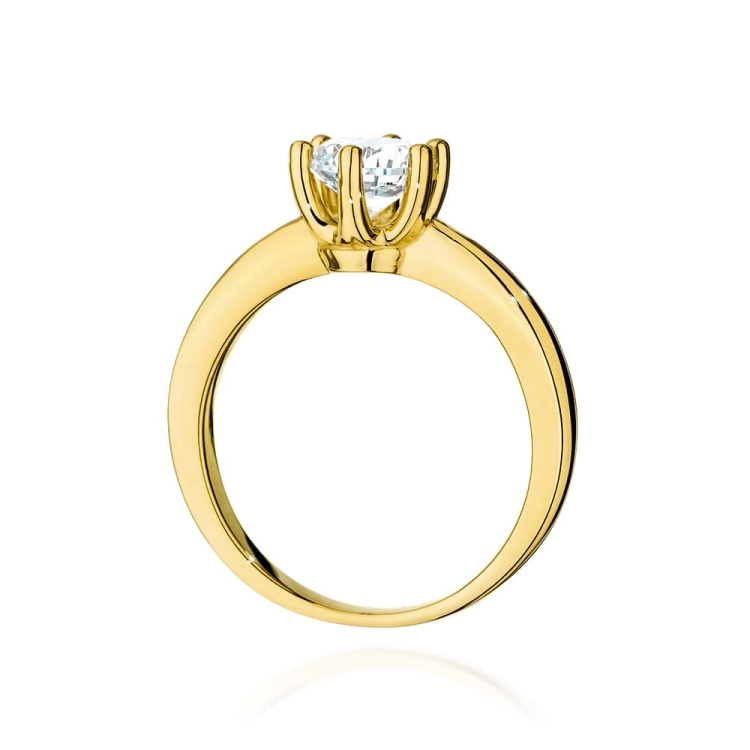Pierścionek zaręczynowy z żółtego złota z brylantem 0,70ct Fire Of Love