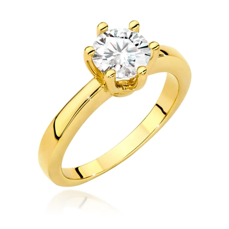 Przejdź do produktu Pierścionek zaręczynowy z żółtego złota z brylantem 1,00ct Fire Of Love