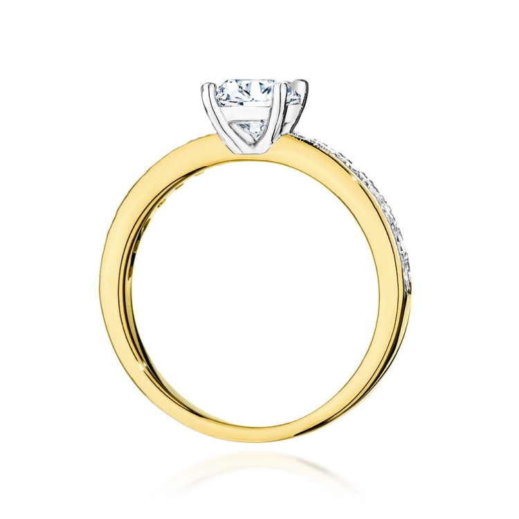 Pierścionek zaręczynowy z żółtego złota z centralnym diamentem 0,70ct Fire Of Love