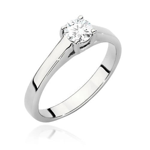 Pierścionek zaręczynowy z białego złota z diamentem 0,40ct Fire Of Love