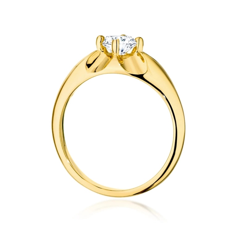 Pierścionek zaręczynowy z żółtego złota z brylantem 0,50ct Fire Of Love