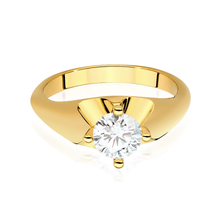 Pierścionek zaręczynowy z żółtego złota z brylantem 0,70ct Fire Of Love