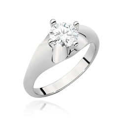 Pierścionek zaręczynowy z białego złota z brylantem 0,70ct Fire Of Love