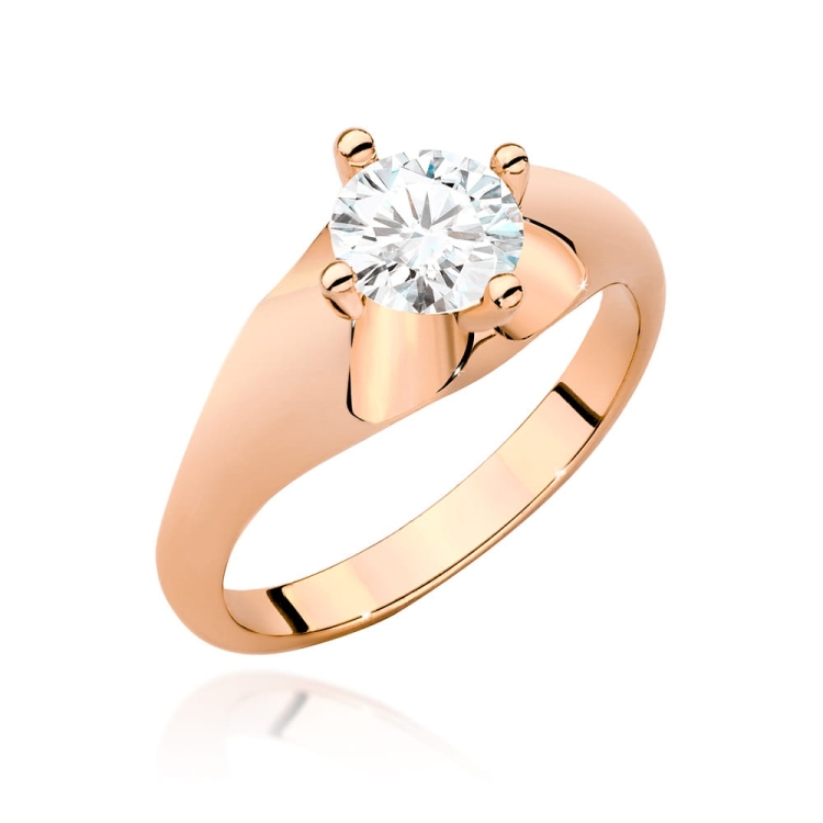 Pierścionek zaręczynowy z różowego złota z brylantem 0,70ct Fire Of Love