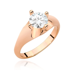 Pierścionek zaręczynowy z różowego złota z brylantem 1,00ct Fire Of Love