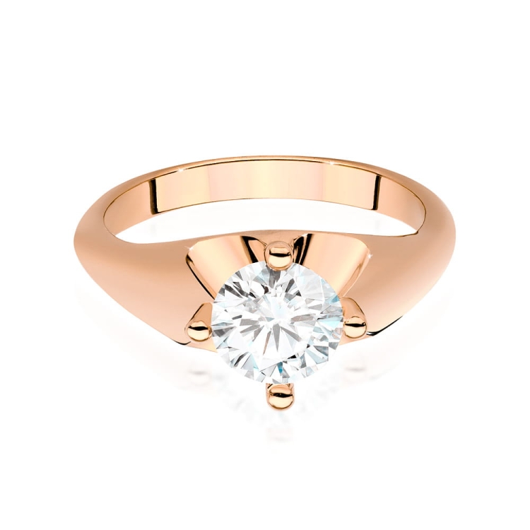 Pierścionek zaręczynowy z różowego złota z brylantem 1,00ct Fire Of Love