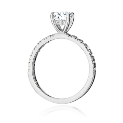 Pierścionek zaręczynowy z białego złota z centralnym diamentem 0,70ct Fire Of Love