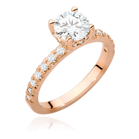 Przejdź do produktu Pierścionek zaręczynowy z różowego złota z centralnym diamentem 1,00ct Fire Of Love