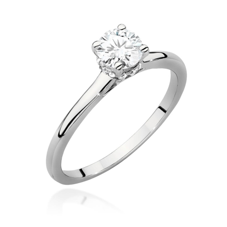 Przejdź do produktu Pierścionek zaręczynowy z białego złota z centralnym diamentem 0,50ct Fire Of Love 