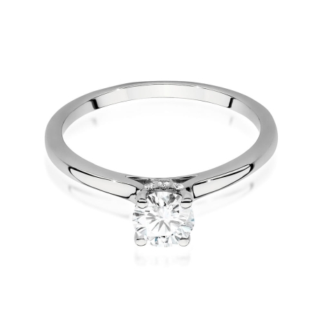 Przejdź do produktu Pierścionek zaręczynowy z białego złota z centralnym diamentem 0,50ct Fire Of Love 