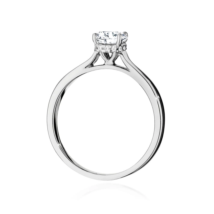 Pierścionek zaręczynowy z białego złota z centralnym diamentem 0,70ct Fire Of Love