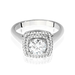 Pierścionek zaręczynowy z białego złota z centralnym diamentem 0,70ct Fire Of Love