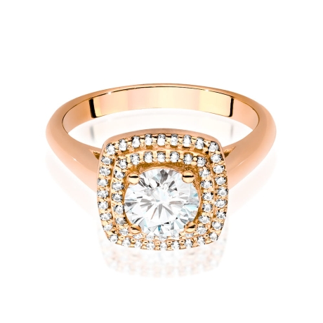 Przejdź do produktu Pierścionek zaręczynowy z różowego złota z centralnym diamentem 0,70ct Fire Of Love