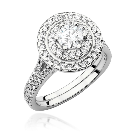 Przejdź do produktu Pierścionek zaręczynowy z białego złota z centralnym diamentem 0,50ct Fire Of Love