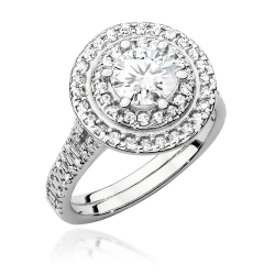 Pierścionek zaręczynowy z białego złota z centralnym diamentem 0,70ct Fire Of Love