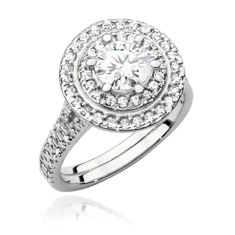 Przejdź do produktu Pierścionek zaręczynowy z białego złota z centralnym diamentem 0,70ct Fire Of Love 