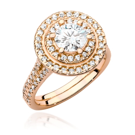 Przejdź do produktu Pierścionek zaręczynowy z różowego złota z centralnym diamentem 0,70ct Fire Of Love