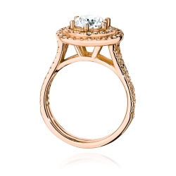 Pierścionek zaręczynowy z różowego złota z centralnym diamentem 1,00ct Fire Of Love