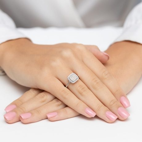 Przejdź do produktu Pierścionek zaręczynowy z białego złota z diamentami 0,28ct Fire Of Love