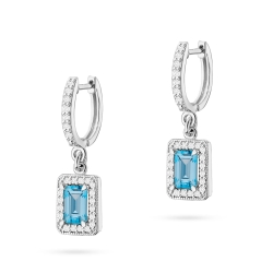 Kolczyki z żółtego złota 585 z topazem i diamentami 0,34ct The Diamonds