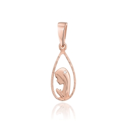 Medalik z różowego złota Matka Boska z diamentem 0,010ct The Diamonds