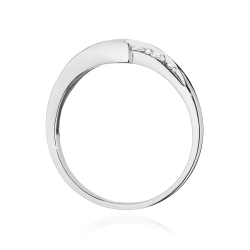 Pierścionek zaręczynowy z białego złota z rubinem i diamentami 0,06ct Fire Of Love