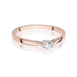 Pierścionek zaręczynowy z różowego złota z diamentem 0,08ct Fire Of Love