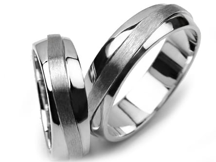 Obrączki ślubne z białego złota półokrągłe 6mm Premium P-482-b