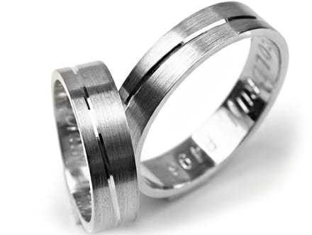Obrączki ślubne z białego złota płaskie 5mm Premium P-496-b