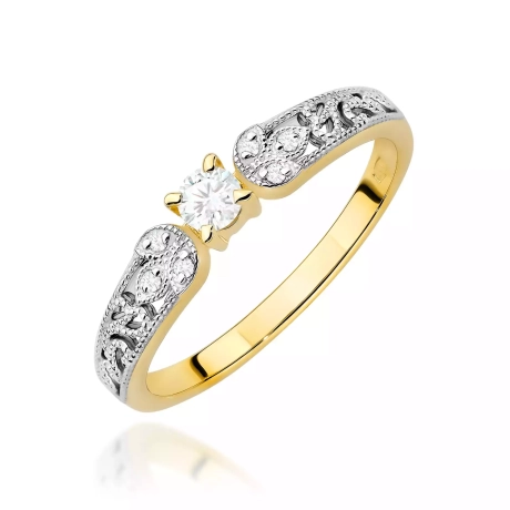 Przejdź do produktu Pierścionek BW0411 Diament Laboratoryjny 0,10ct żółte złoto